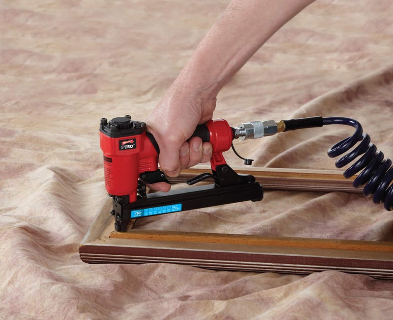 Arrow Fastener Arrow PT50 Oil-Free Pneumatic Staple Gun, Professional Heavy-Duty Stapler for Wood, Upholstery, Carpet, Wire Fencing, Fits 1/4â€, 5/16â€, 3/8", 1/2", 9/16â€ Staples , Red - Image 5